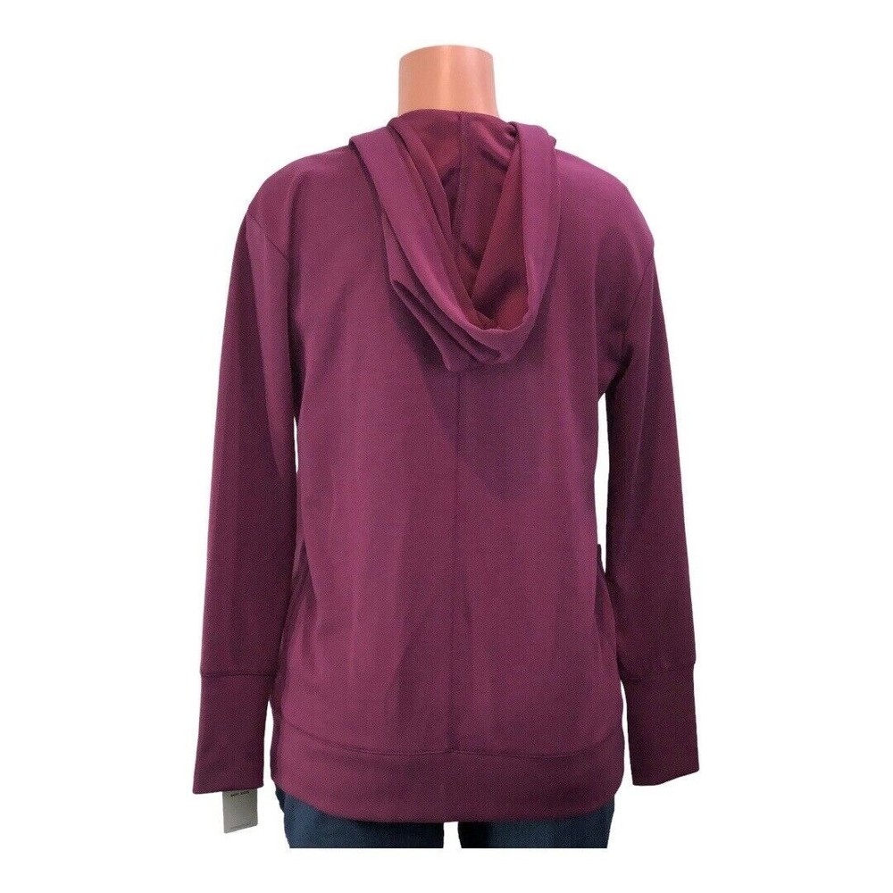 Gaian Small Women Cardigan, Sweater Hoodie 2 Pocket Purple Yoga Activewear NWT - Picture 12 of 16